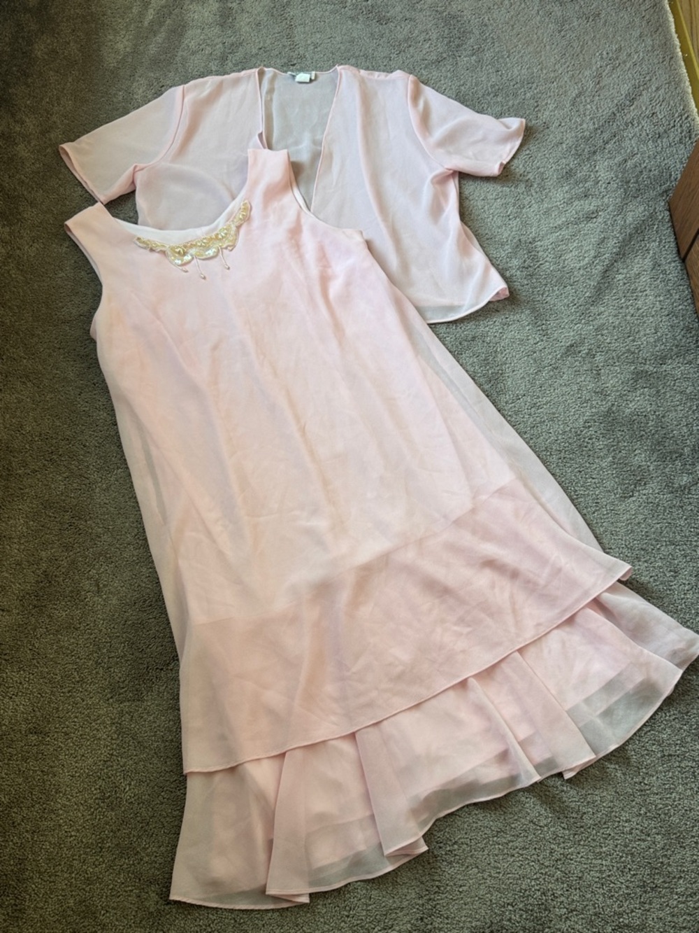 Dress Savvy Pink 2 Piece Dress Set Jacket Sleeveless Layered Formal SIZE 16W